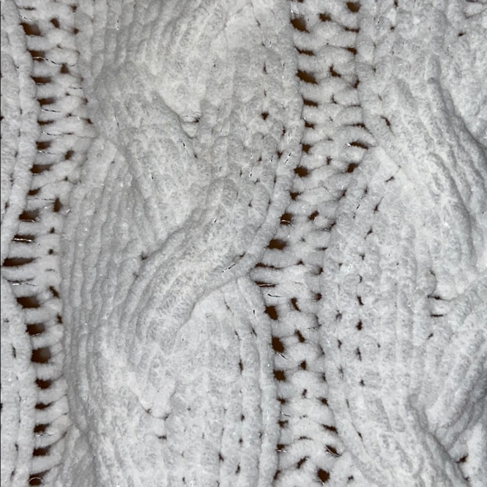 White V-Neck Hooded Sweater - Picture 2 of 4